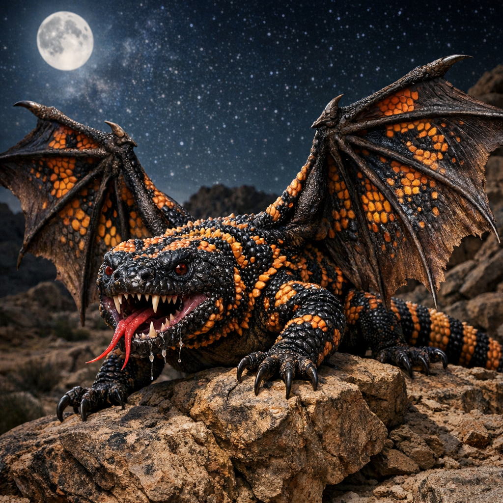 GilaBat, an AI-generated hybrid of Bat and Gila monster