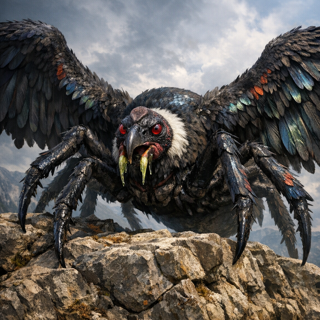 Arachnocondor, an AI-generated hybrid of Spider and Condor
