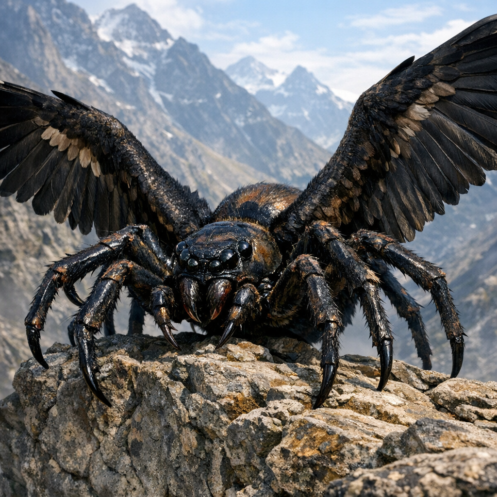 Arachnocondor, an AI-generated hybrid of Spider and Condor