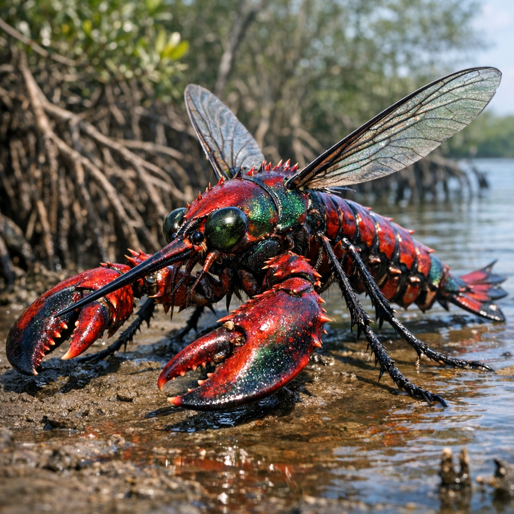 Lobstquito, an AI-generated hybrid of Lobster and Mosquito