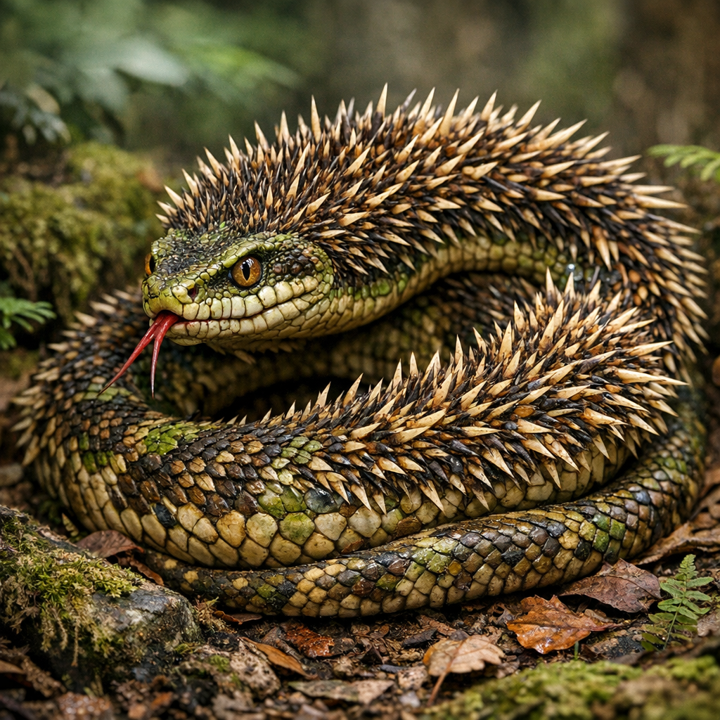 Snakgehog, an AI-generated hybrid of Snake and Hedgehog