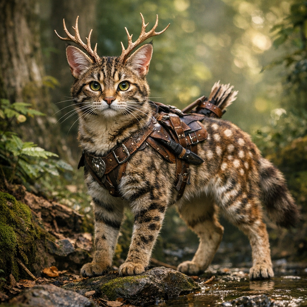 Cattler, an AI-generated hybrid of Cat and Deer