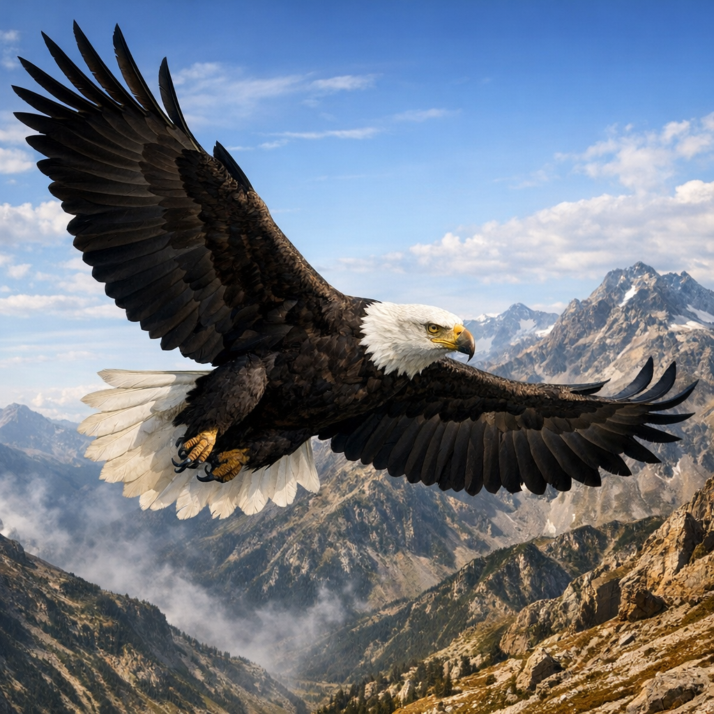 CondorEagle, an AI-generated hybrid of Condor and Bald Eagle