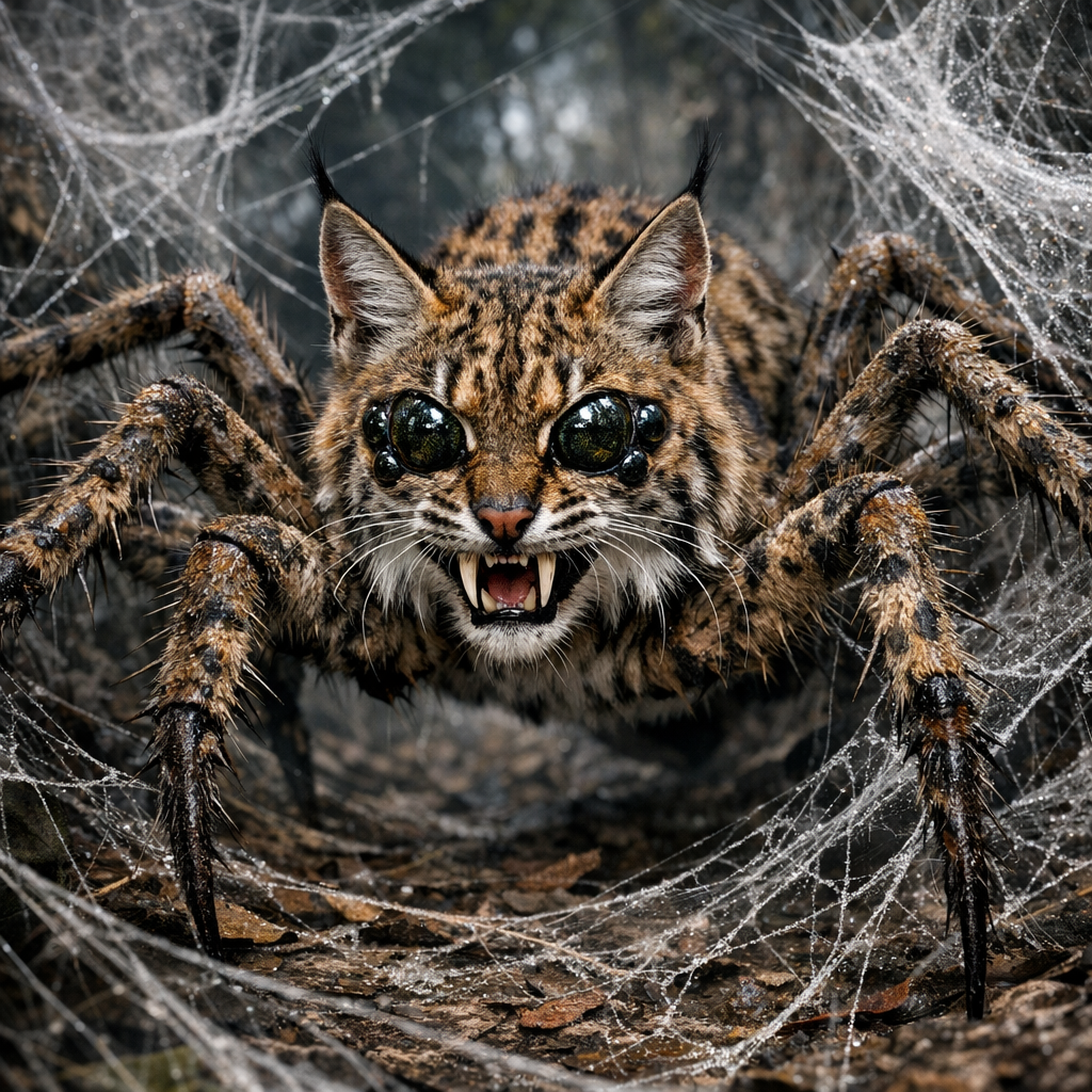 Bobspider, an AI-generated hybrid of Bobcat and Spider