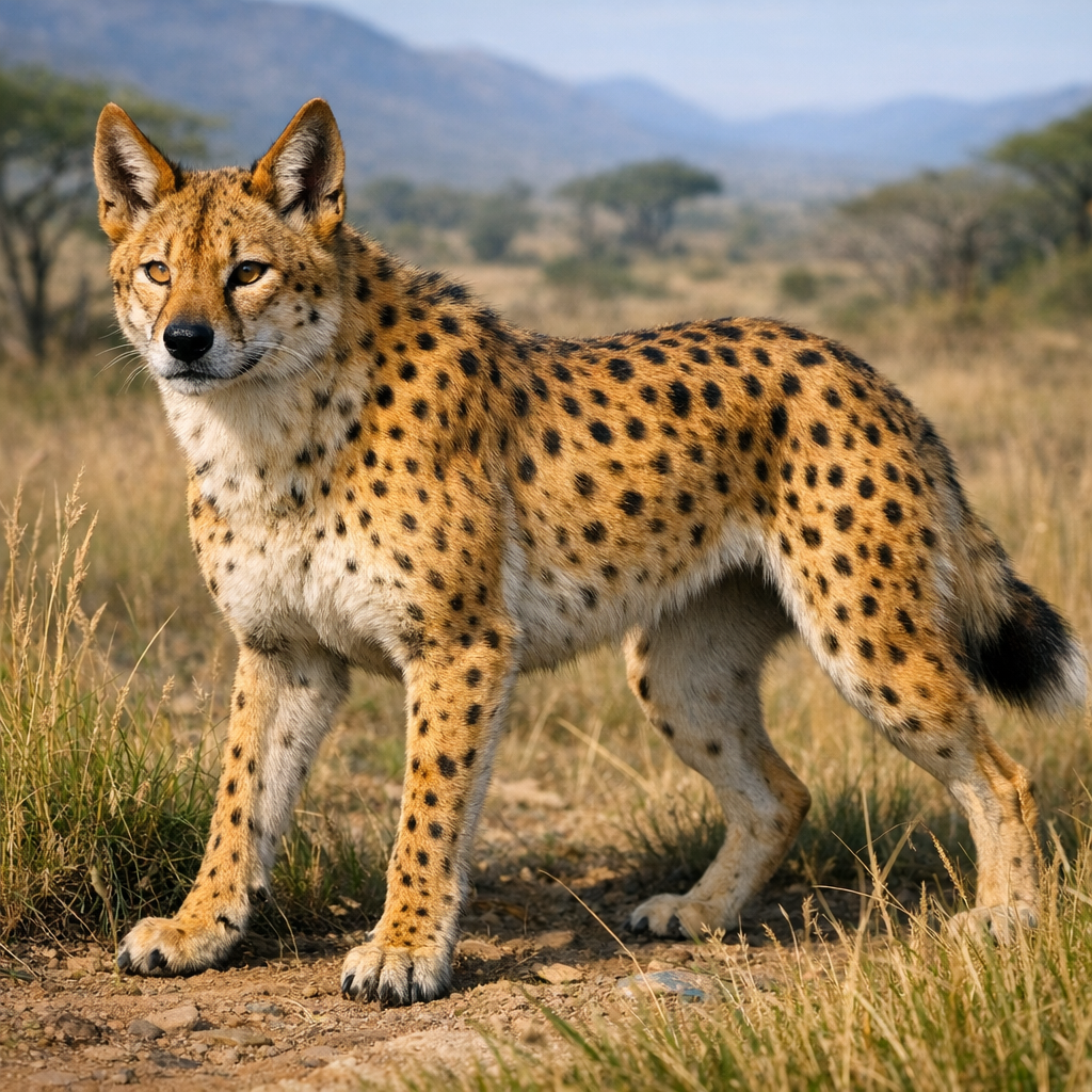 Cheetingo, an AI-generated hybrid of Cheetah and Dingo