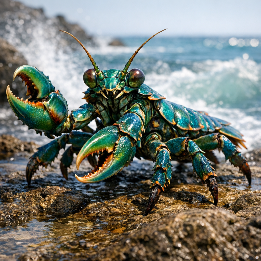 Mantiscrab, an AI-generated hybrid of Mantis and Crab