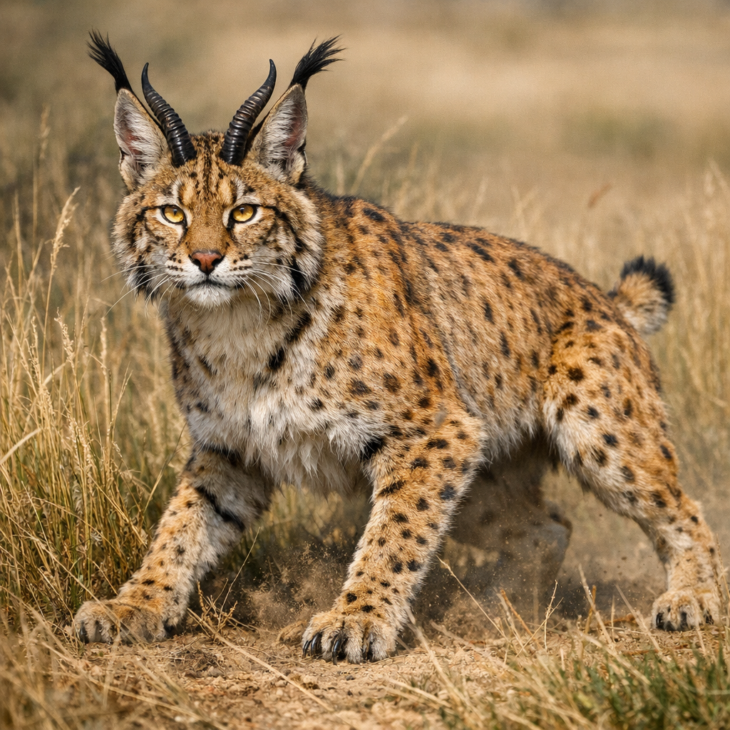 Lynxelope, an AI-generated hybrid of Lynx and Antelope