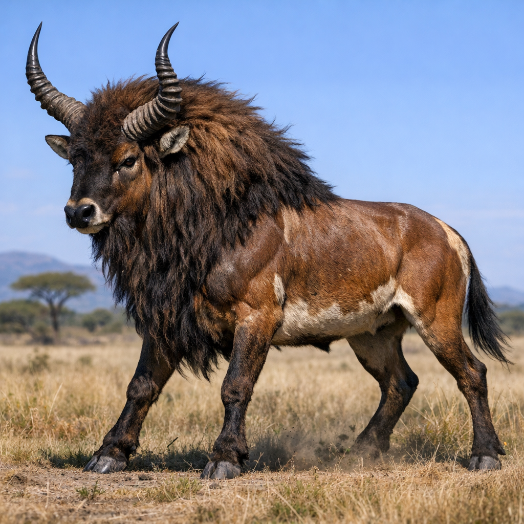Antelobison, an AI-generated hybrid of Antelope and Bison