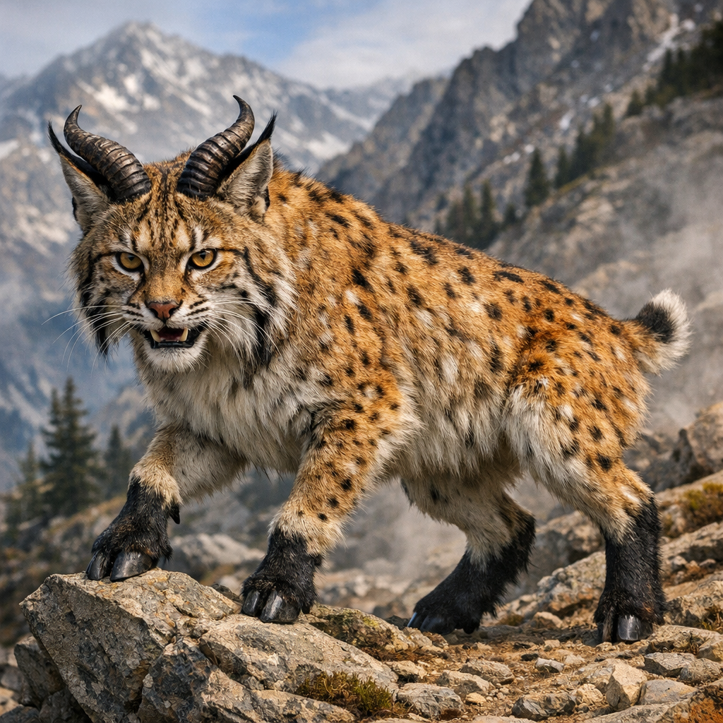 Bobgoat, an AI-generated hybrid of Bobcat and Goat
