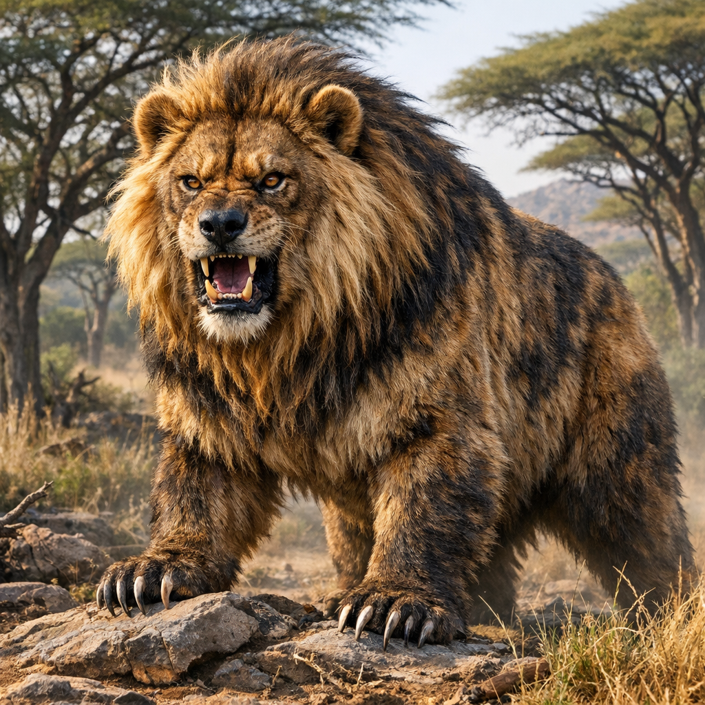 Lionar, an AI-generated hybrid of Lion and Bear