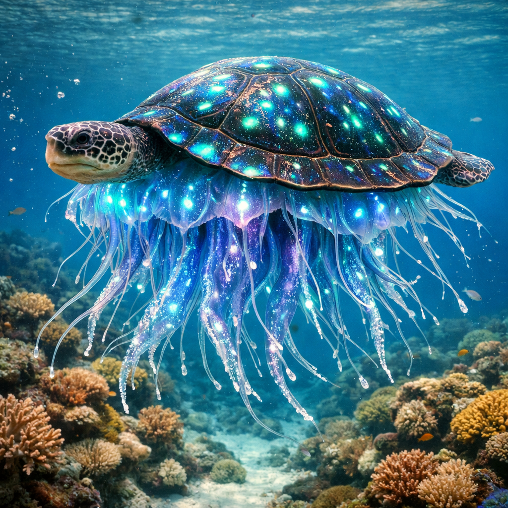 Turtljelly, an AI-generated hybrid of Turtle and Jellyfish