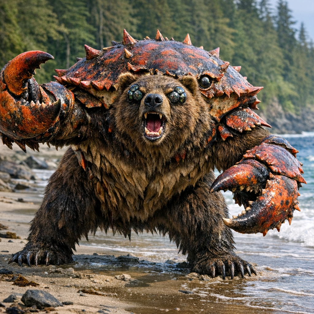 Bearab, an AI-generated hybrid of Bear and Crab