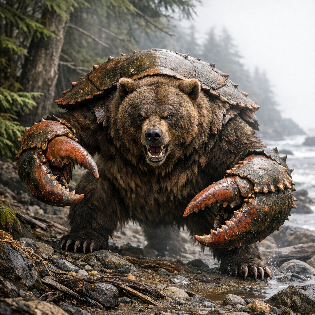 Bearab, an AI-generated hybrid of Bear and Crab