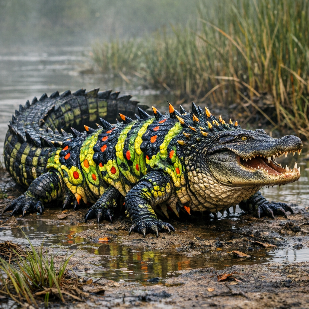 Cata-gator, an AI-generated hybrid of Alligator and Caterpillar