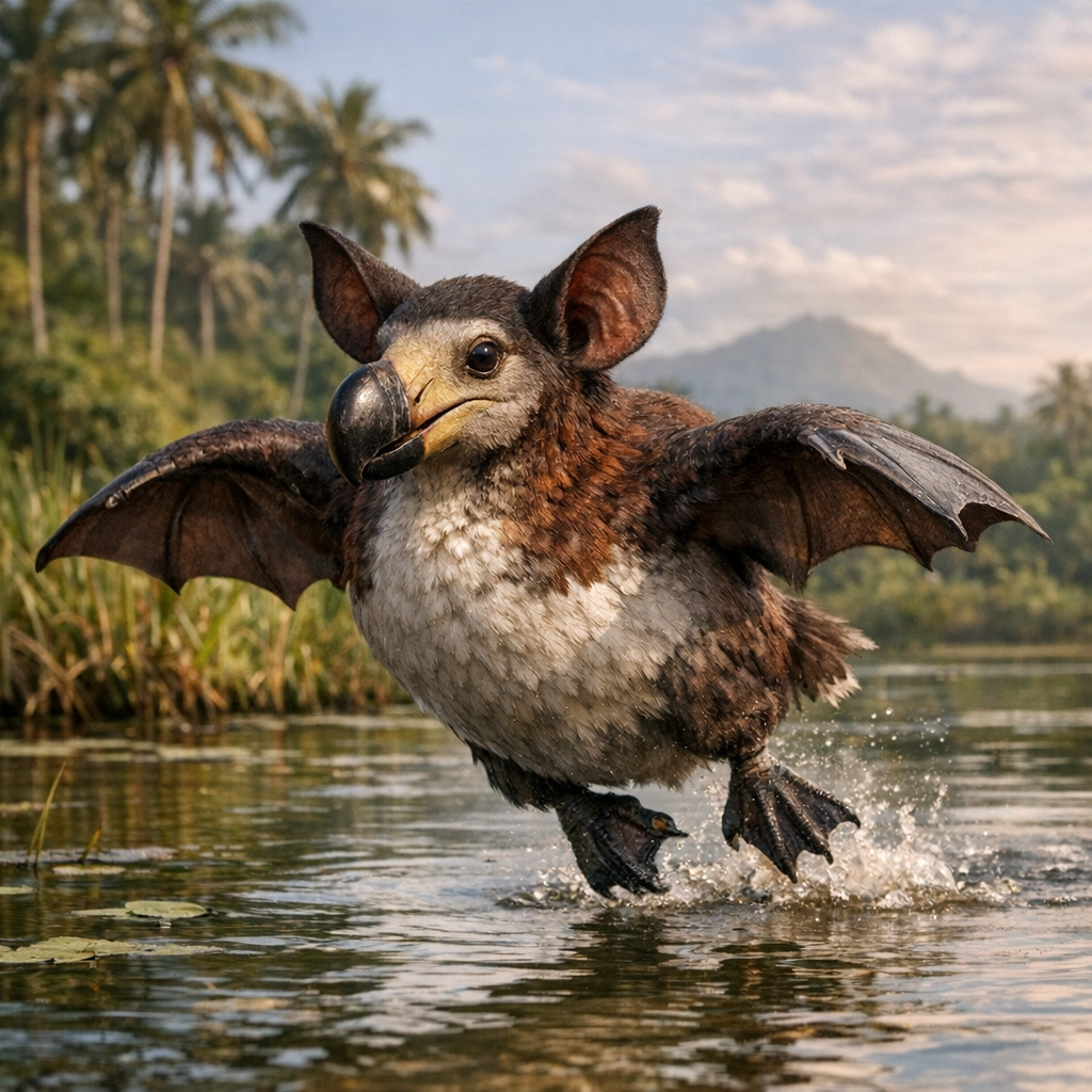 Dodobat, an AI-generated hybrid of Bat and Dodo