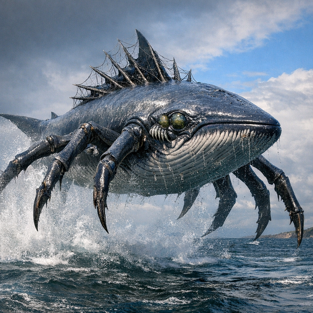 Whalespider, an AI-generated hybrid of Spider and Whale