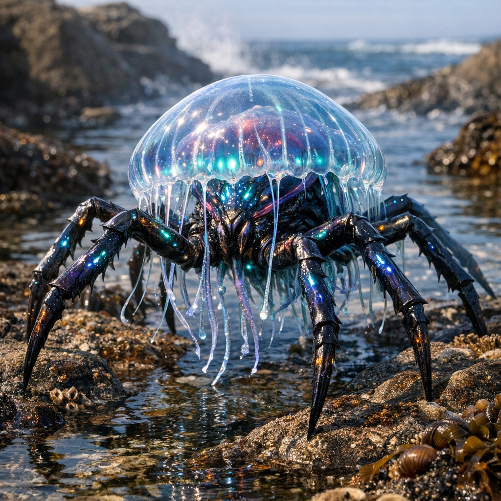 Jellyspider, an AI-generated hybrid of Spider and Jellyfish
