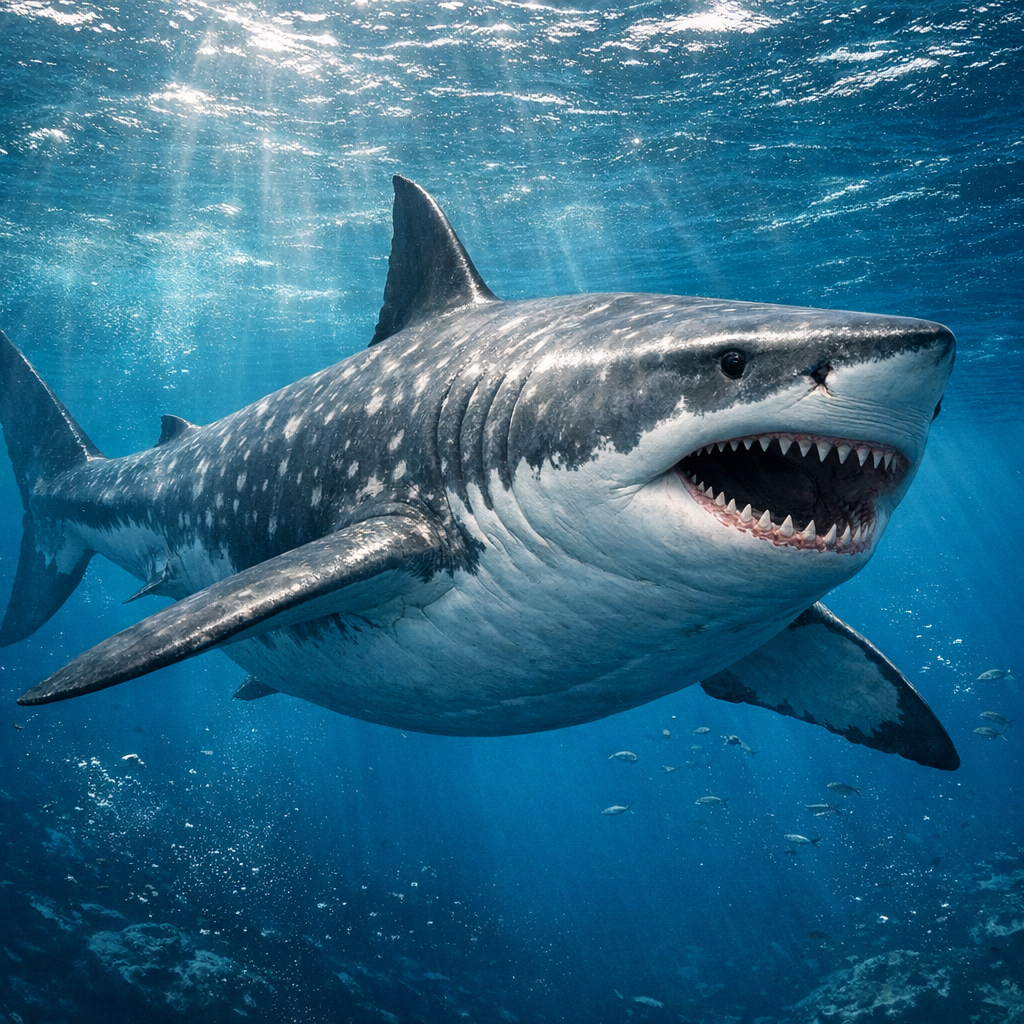Whaleshark, an AI-generated hybrid of great white shark and Whale