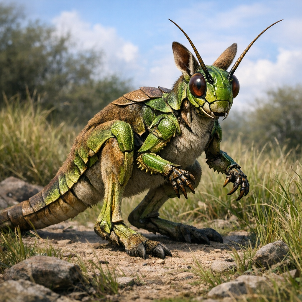 Grassaroo, an AI-generated hybrid of Grasshopper and Kangaroo