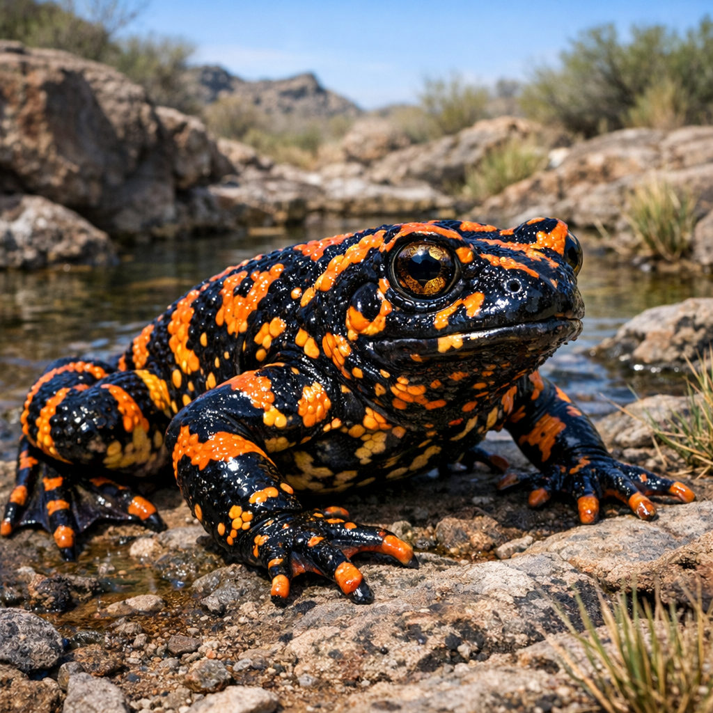 GilaFrog, an AI-generated hybrid of Gila monster and Frog