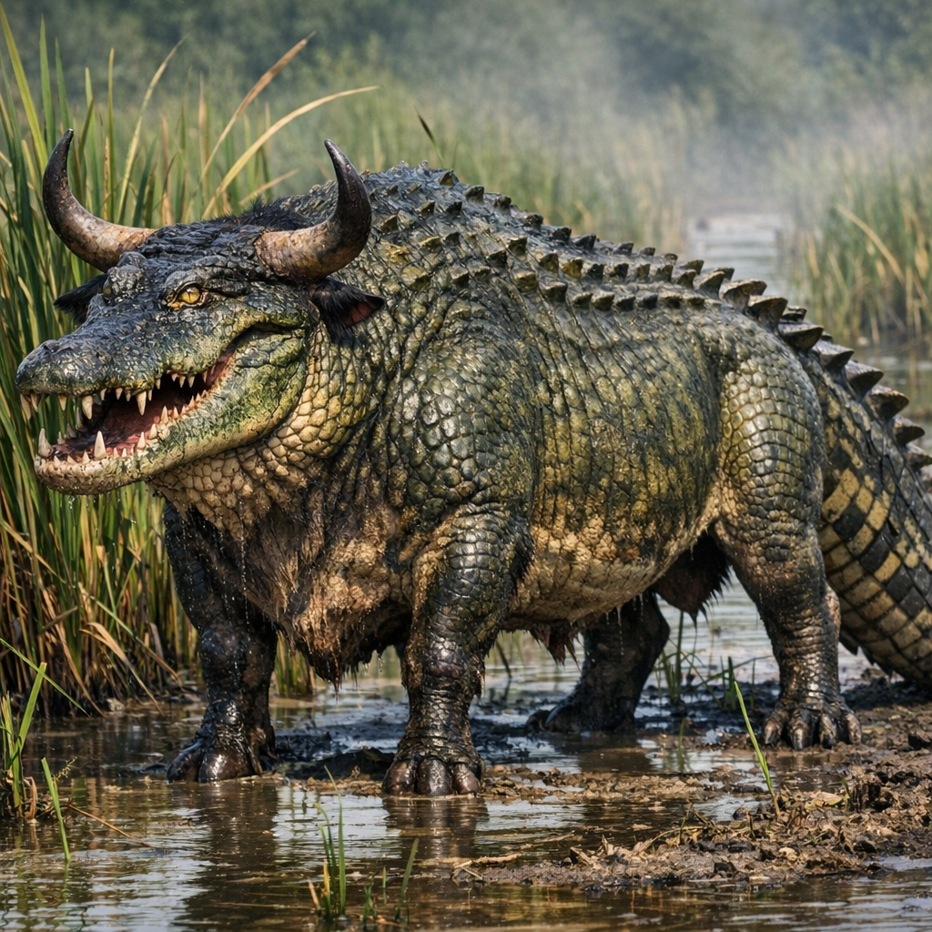 Crocodox, an AI-generated hybrid of Ox and Crocodile