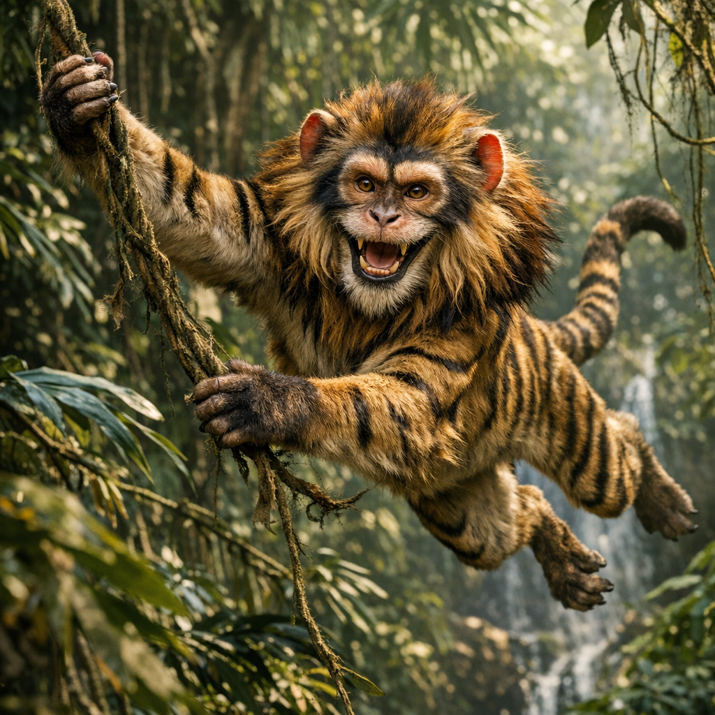 Lemurion, an AI-generated hybrid of Lion and Monkey