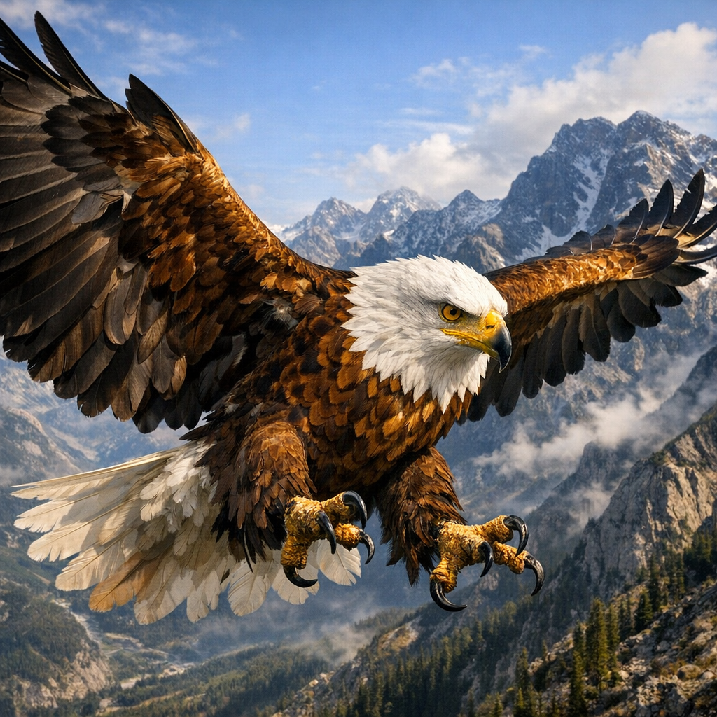 Baldale, an AI-generated hybrid of Bald Eagle and Eagle