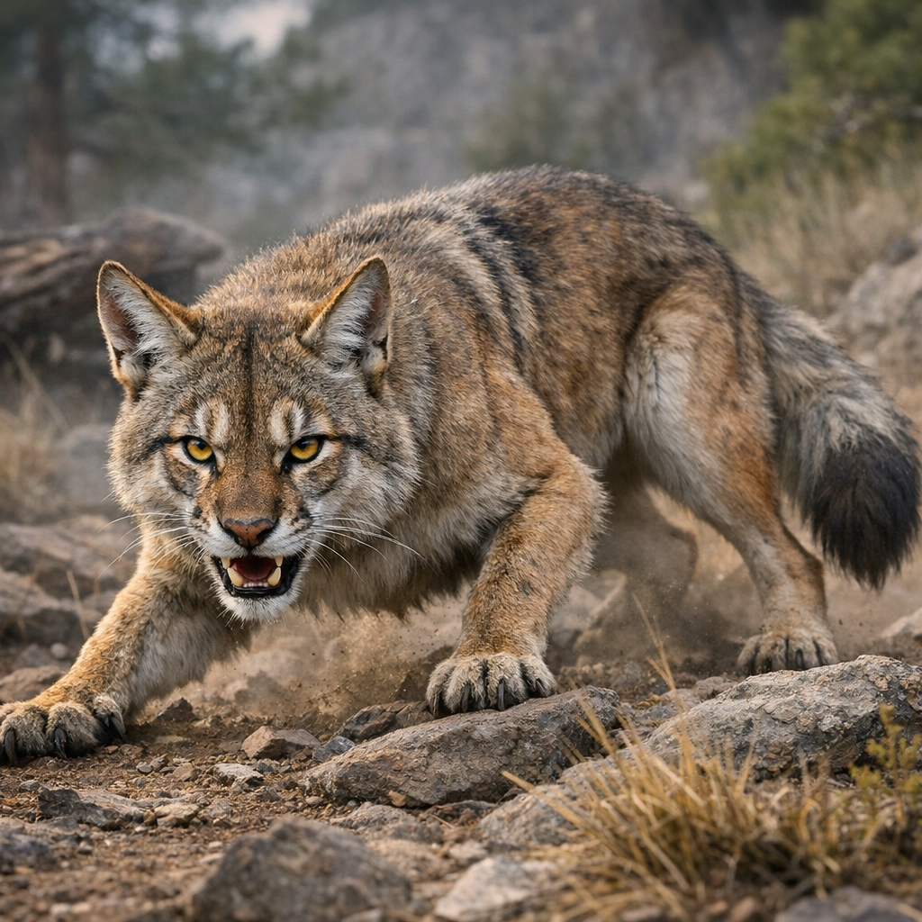 Couygar, an AI-generated hybrid of Cougar and Coyote