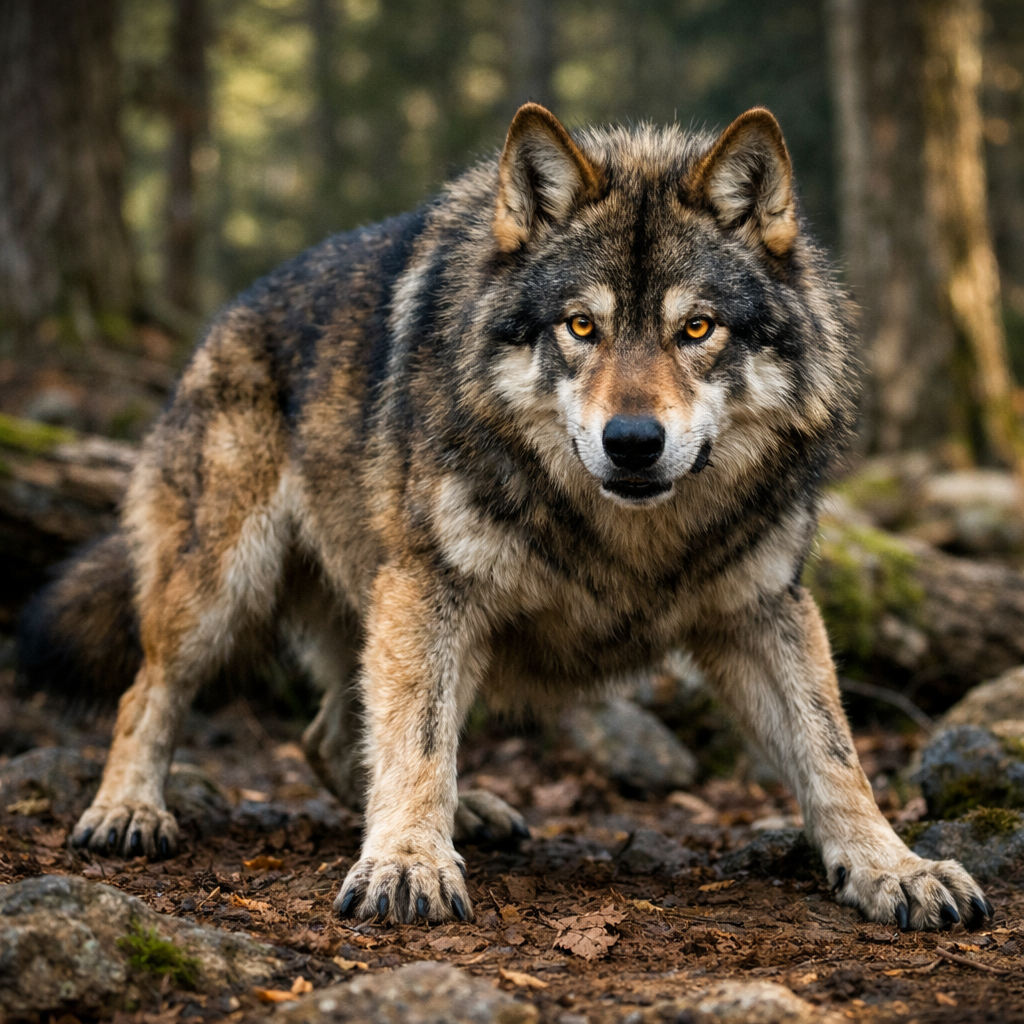 Wolfdog, an AI-generated hybrid of Wolf and dog