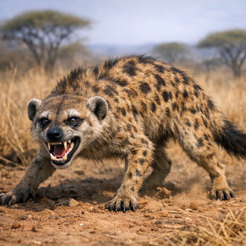 Meerkyna, an AI-generated hybrid of Meerkat and Hyena