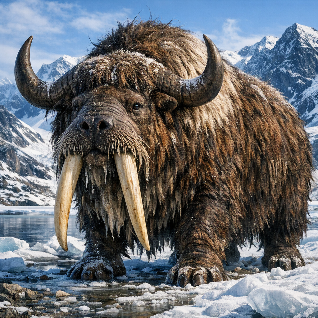 Walyak, an AI-generated hybrid of Walrus and Yak