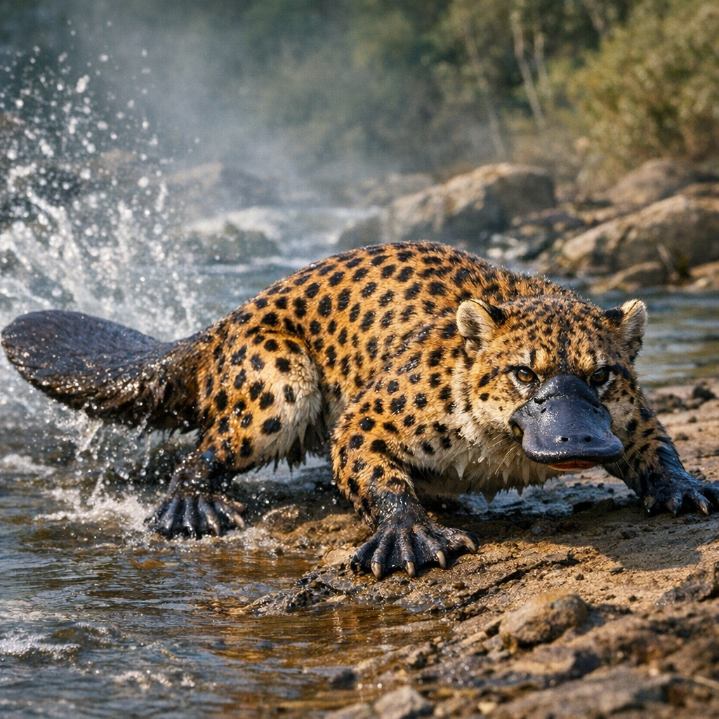 Cheetapus, an AI-generated hybrid of Cheetah and Platypus