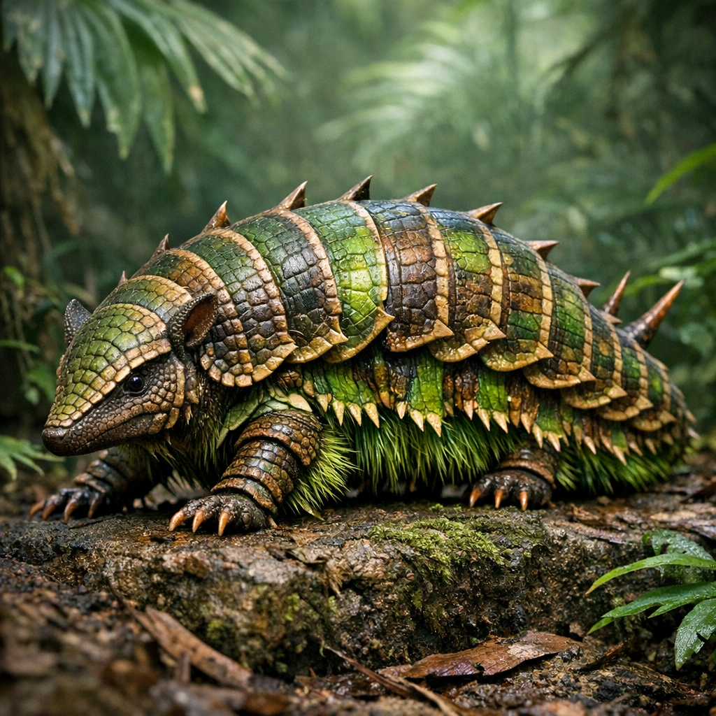 Armacaterpilla, an AI-generated hybrid of Armadillo and Caterpillar