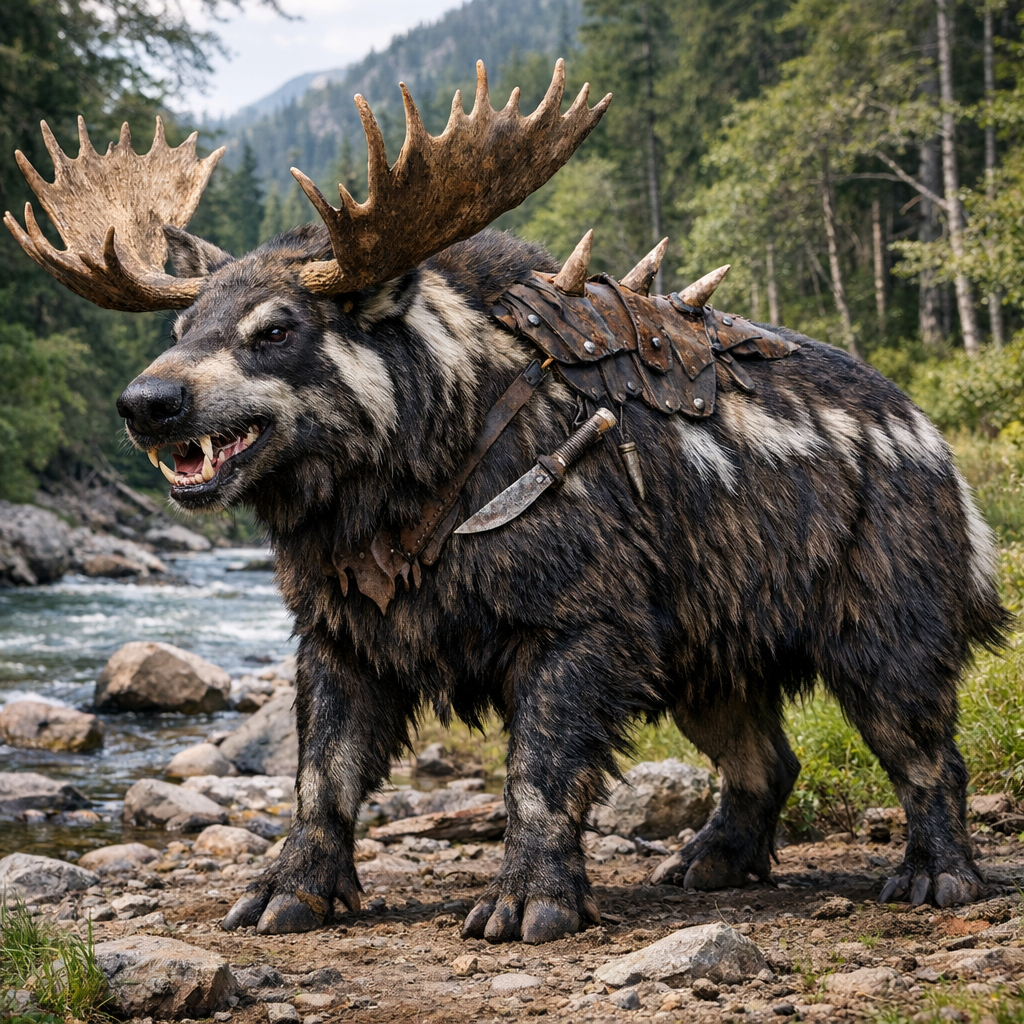 Moosdger, an AI-generated hybrid of Moose and Badger