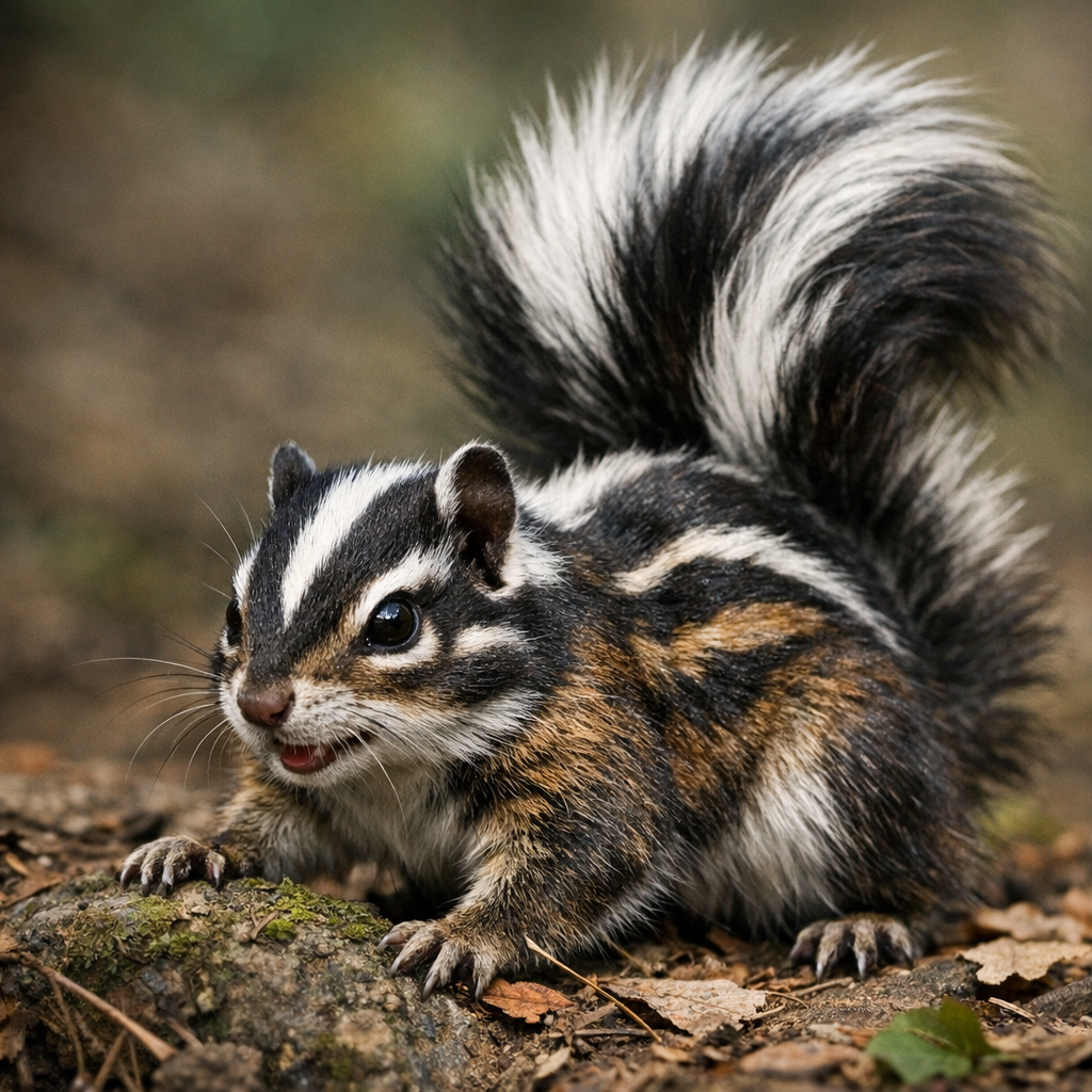 Chipmunkunk, an AI-generated hybrid of Chipmunk and Skunk