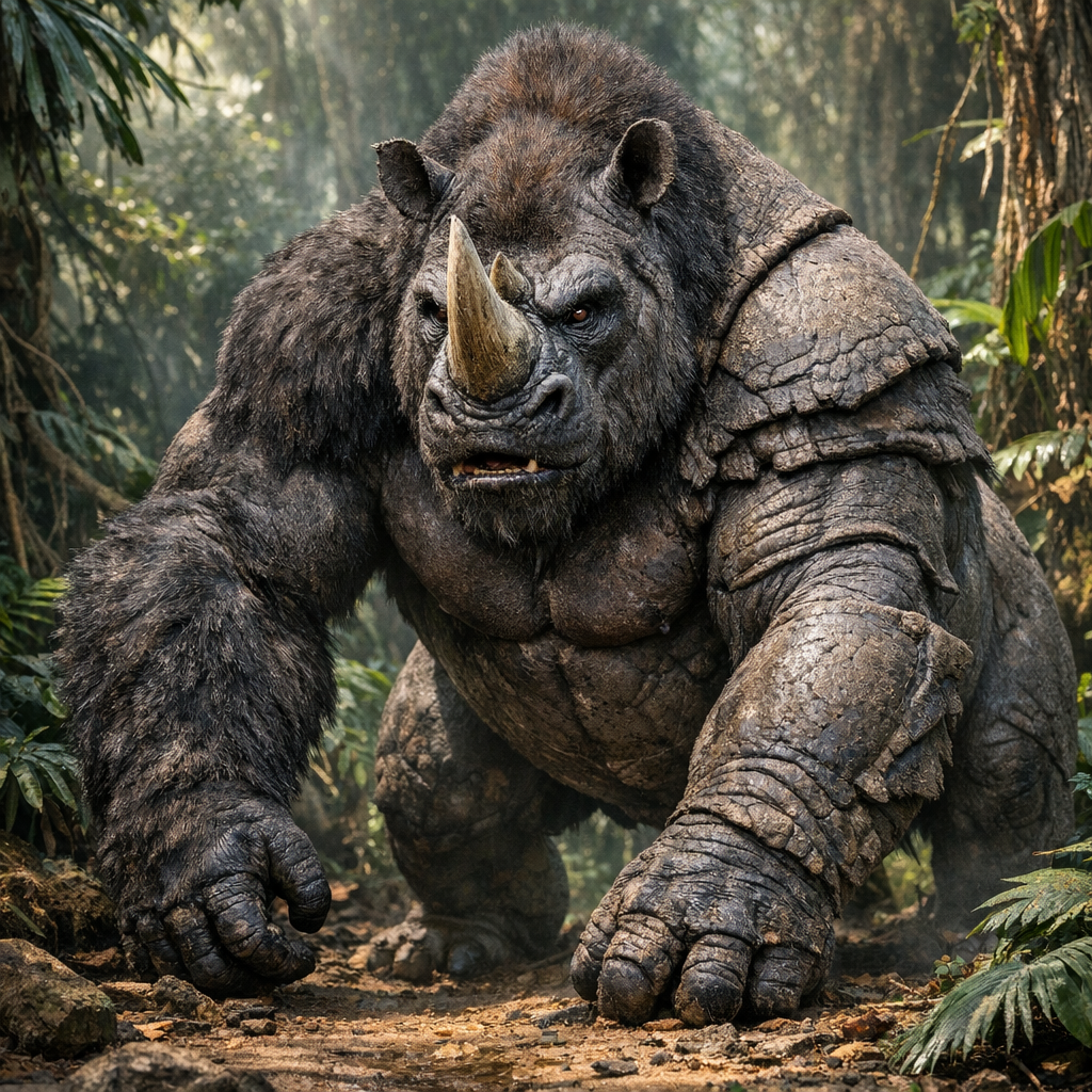 Gorhinoceros, hybrid of Gorilla and Rhinoceros
