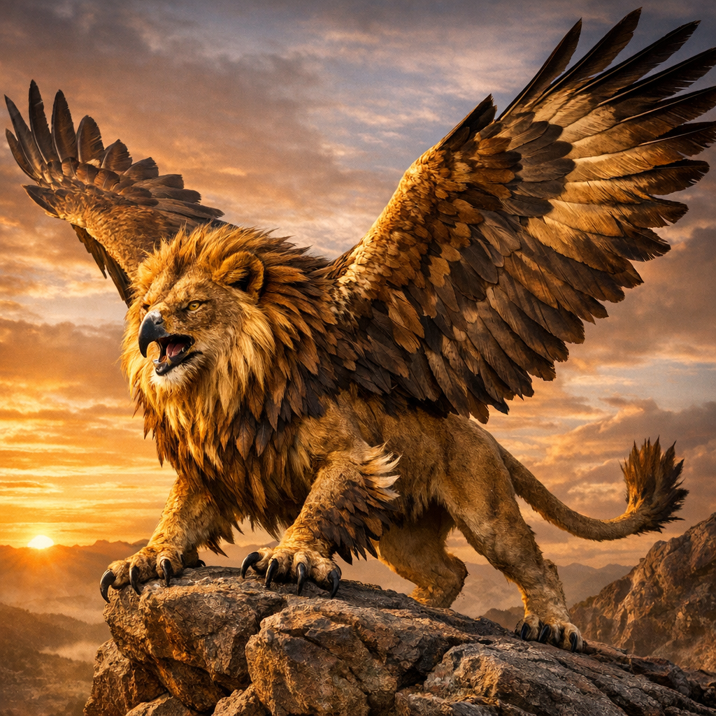 Lionagle, an AI-generated hybrid of Lion and Eagle