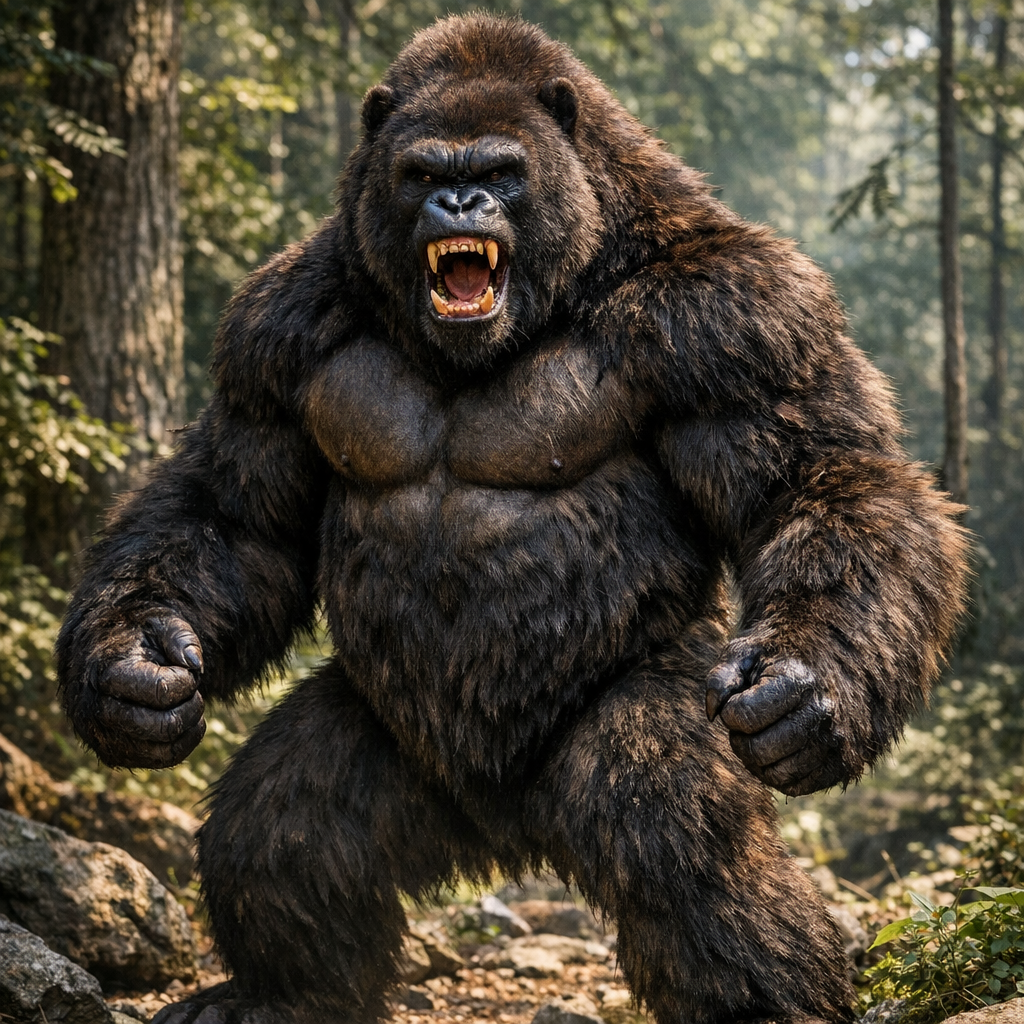 Gorillbear, an AI-generated hybrid of Bear and Gorilla