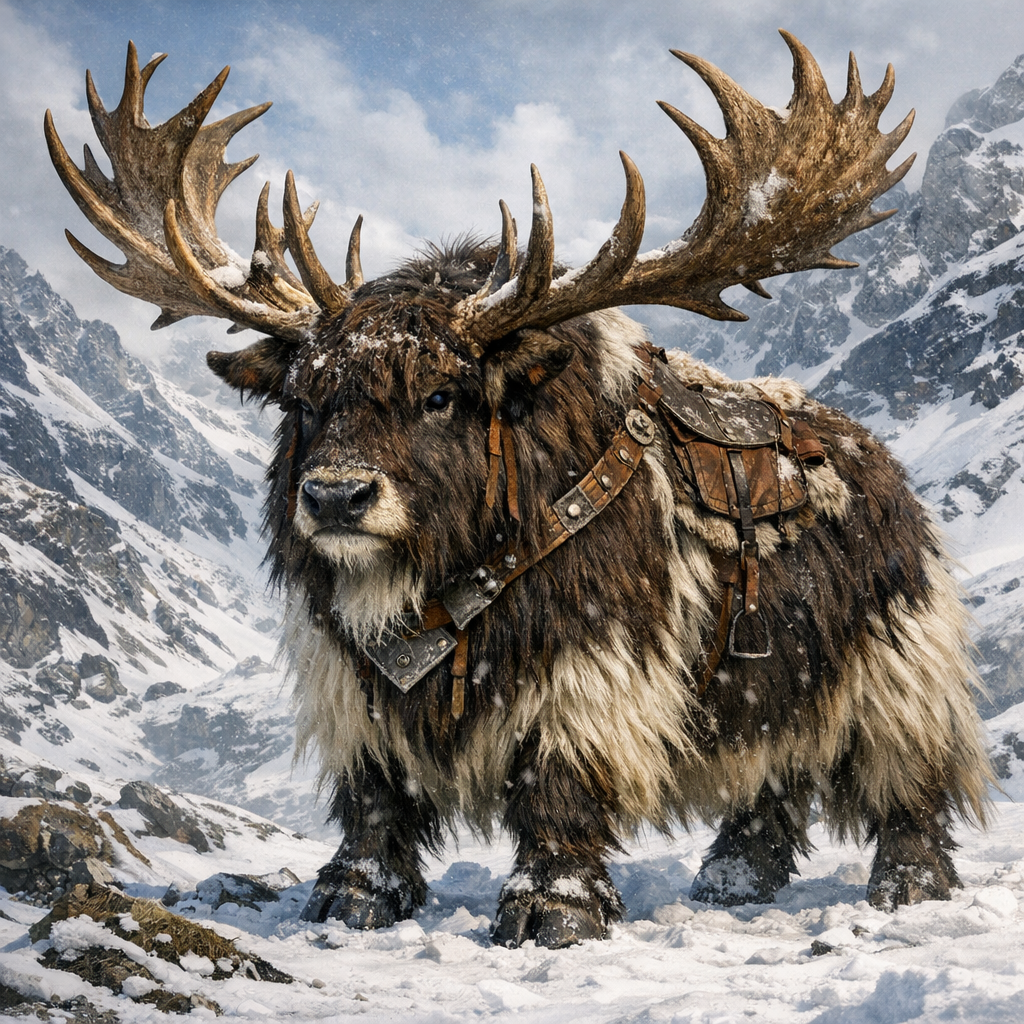 Yakeindeer, an AI-generated hybrid of Yak and Reindeer