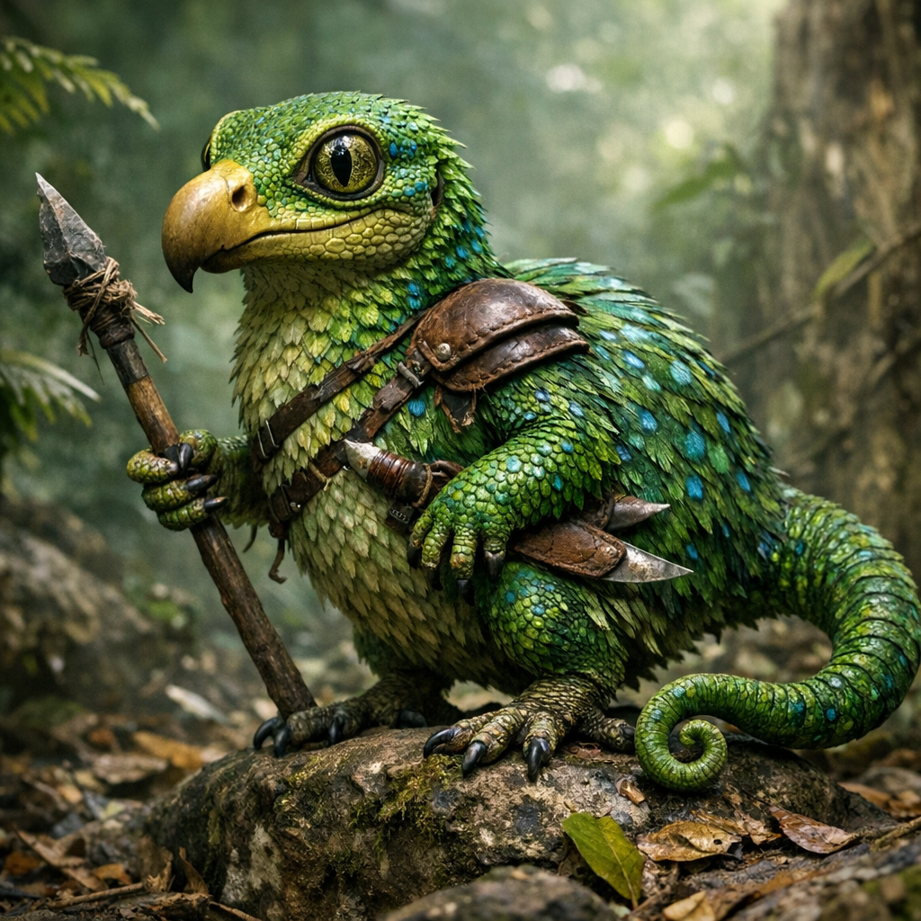 Dogecko, an AI-generated hybrid of Dodo and Gecko