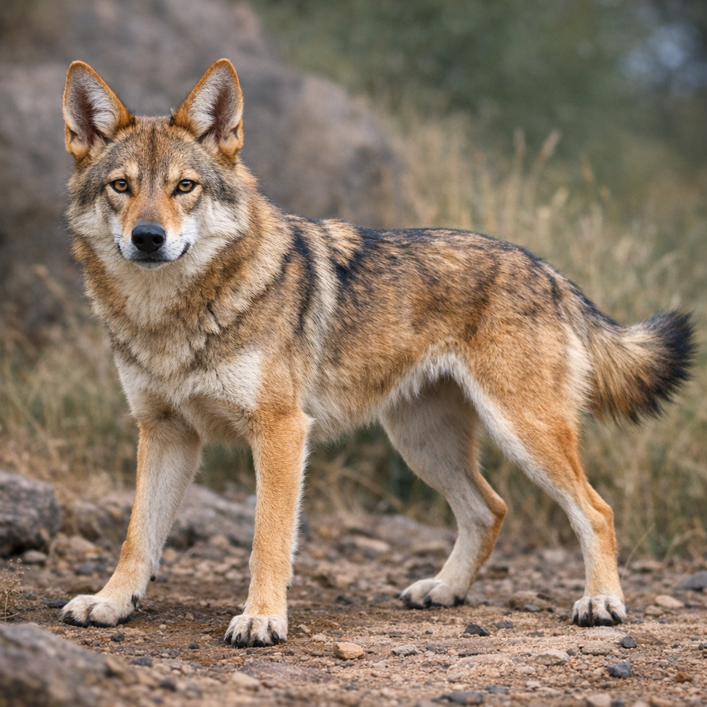 Cayog, an AI-generated hybrid of dog and Coyote