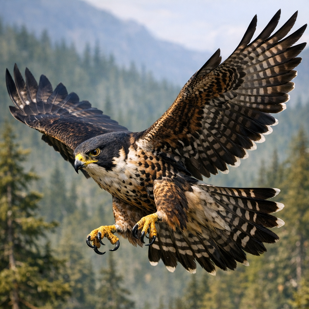 Falhawk, an AI-generated hybrid of falcon and Hawk