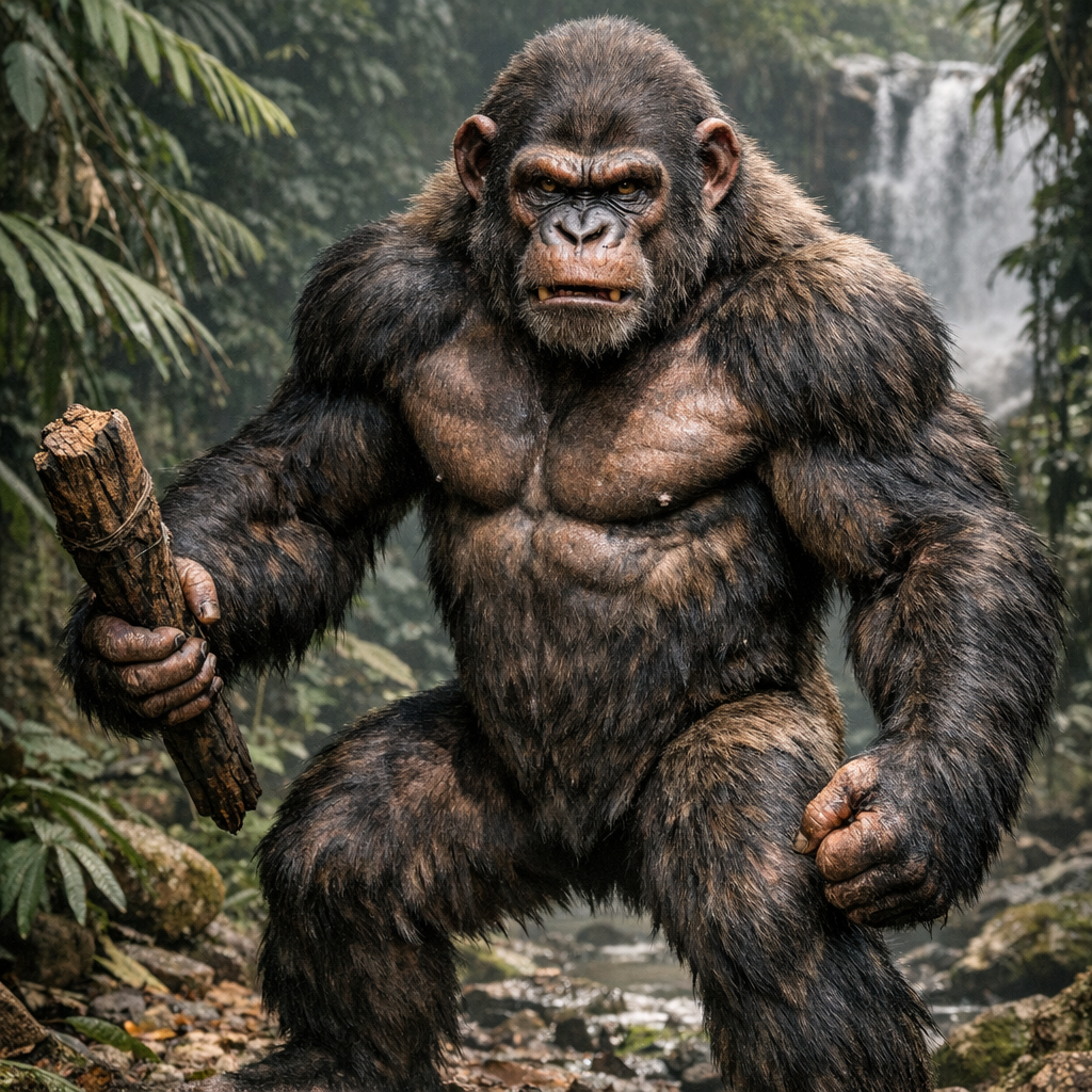 Chigorilla, an AI-generated hybrid of Chimpanzee and Gorilla