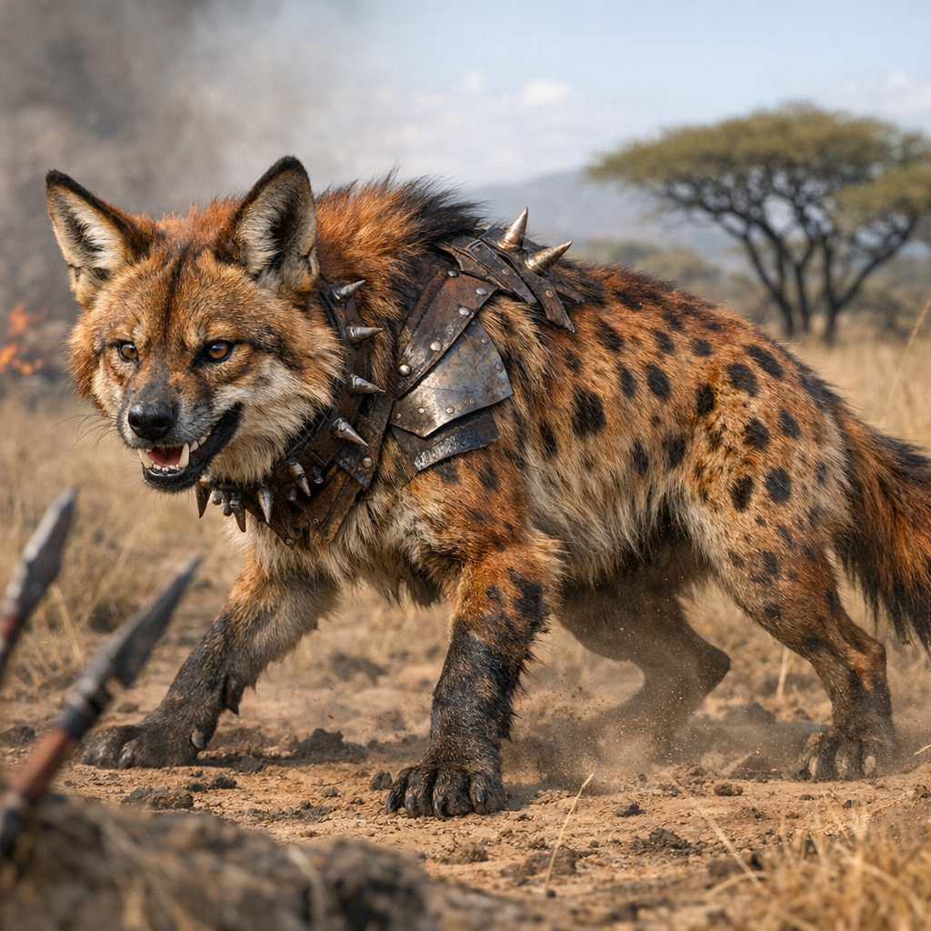 Foxyena, an AI-generated hybrid of Fox and Hyena