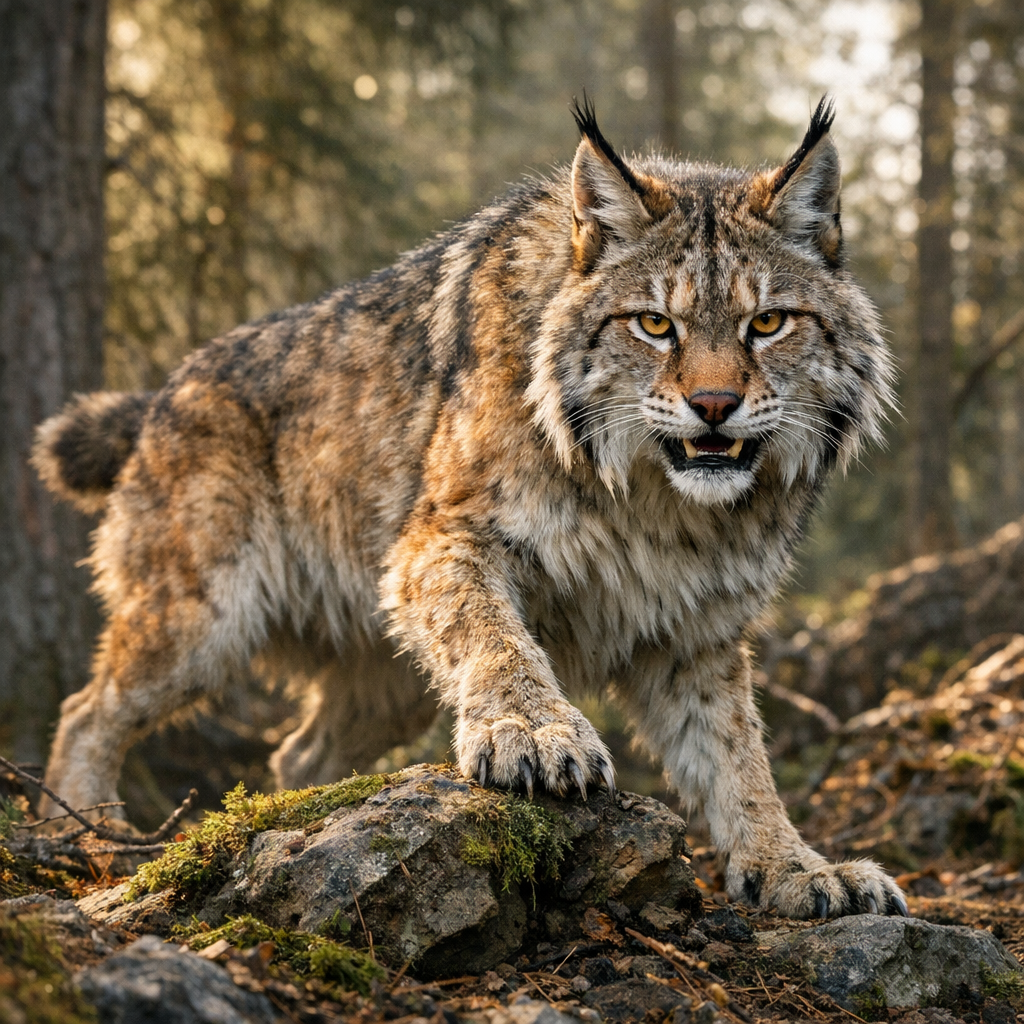 Lynwolf, an AI-generated hybrid of Lynx and Wolf