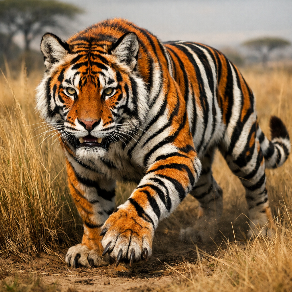 Zebraguar, an AI-generated hybrid of Zebra and Tiger