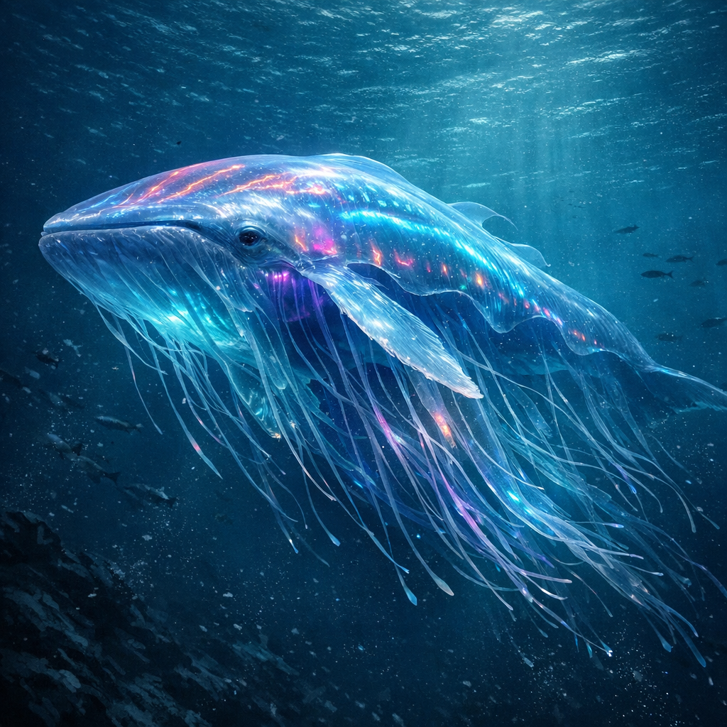 Jellywhale, an AI-generated hybrid of Jellyfish and Whale