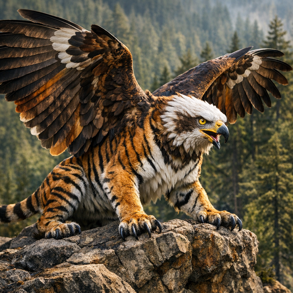 Eagler, an AI-generated hybrid of Eagle and Tiger