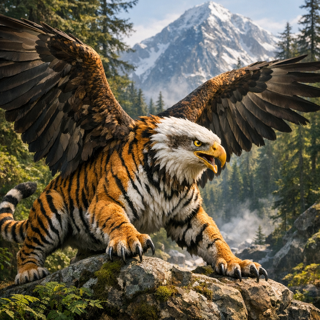 Eagiger, an AI-generated hybrid of Eagle and Tiger