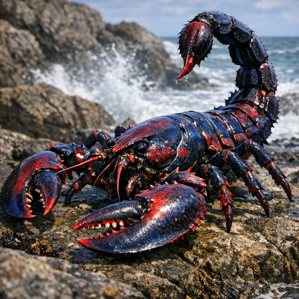 Lobstercorpion, an AI-generated hybrid of Lobster and Scorpion